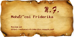 Mohácsi Friderika névjegykártya